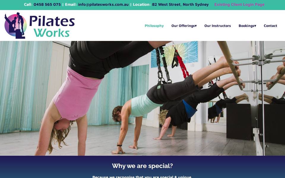 Pilates Works website