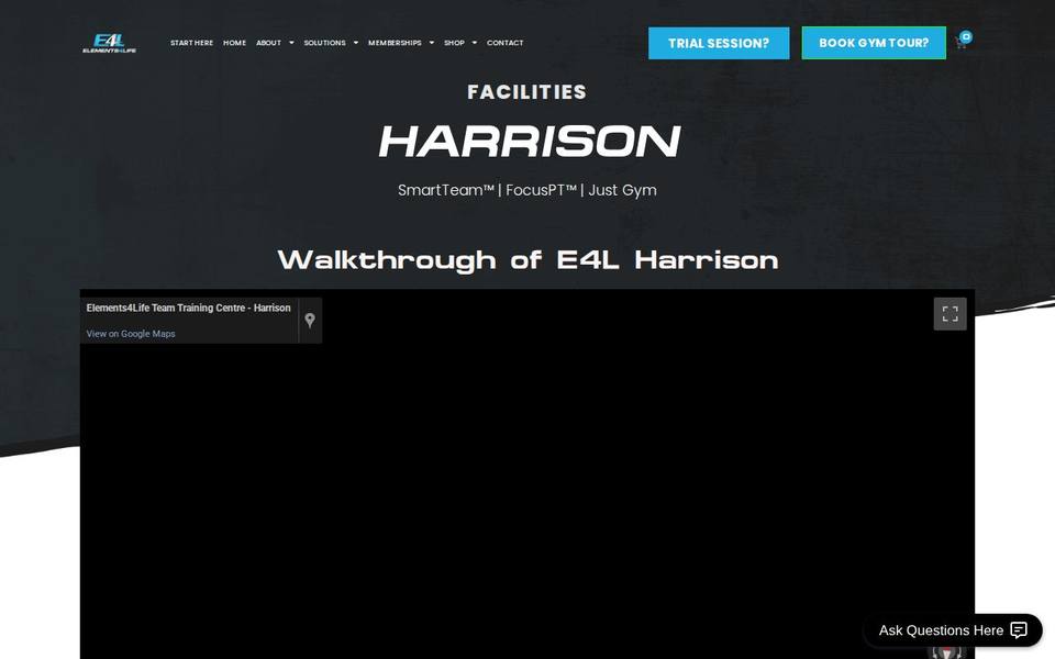 Elements 4 Life Team Training Centre Harrison website