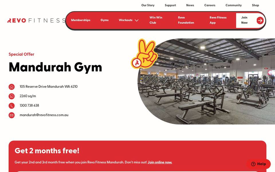 Revo Fitness Mandurah website