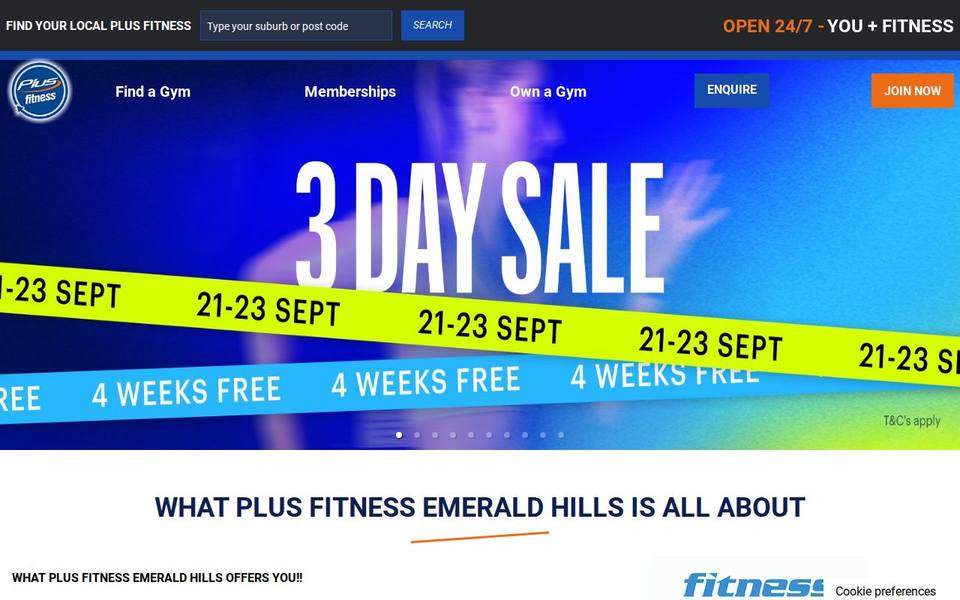 Plus Fitness Emerald Hills website