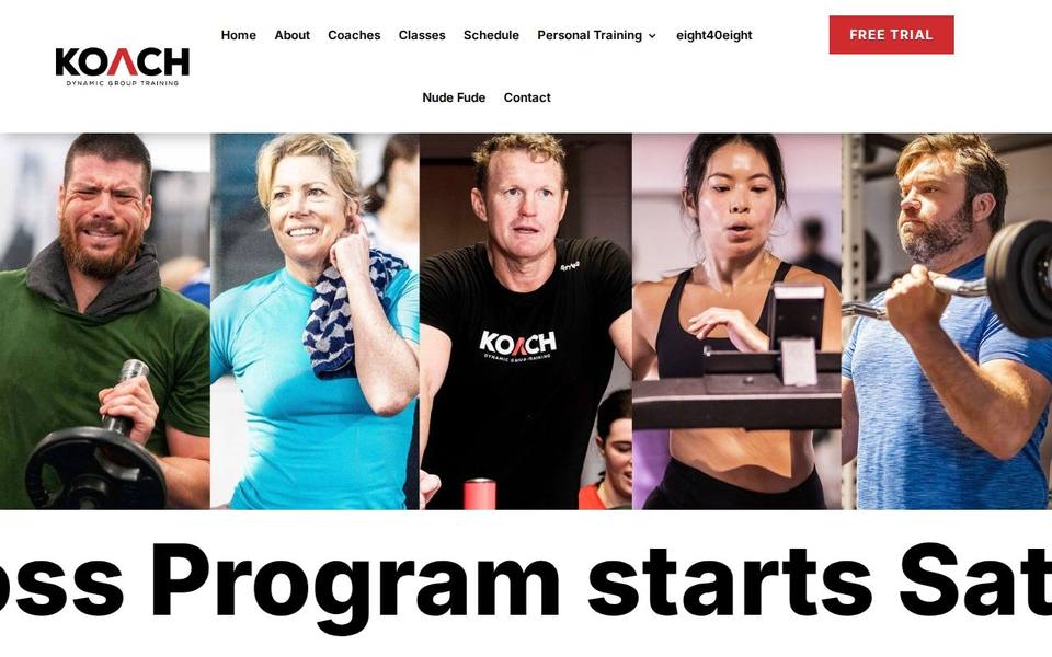 Koach Dynamic Group Training website
