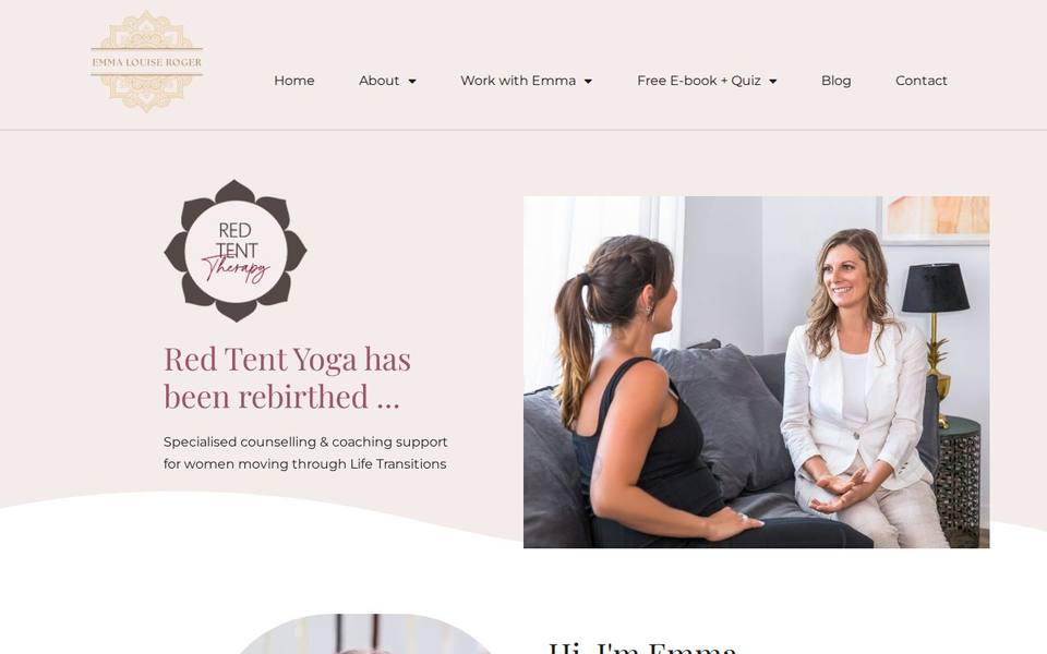 Red Tent Yoga website