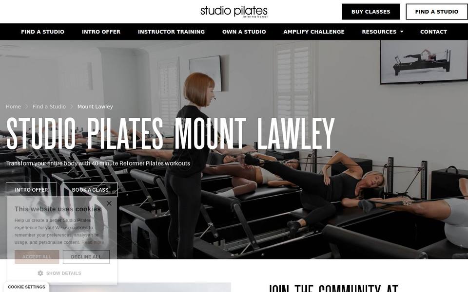 Studio Pilates website