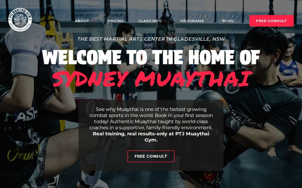 PTJ - Photajaroen Muaythai Gym website