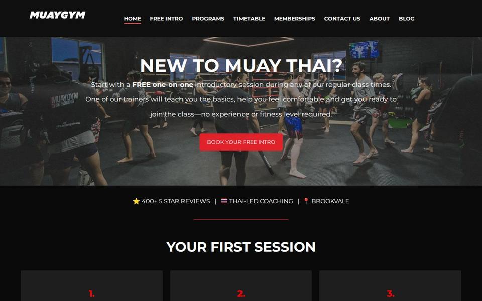 MUAY GYM website