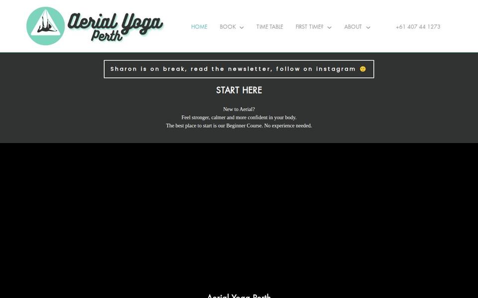 Aerial Yoga Perth website