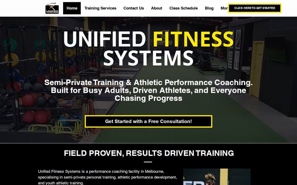 Unified Fitness Systems website