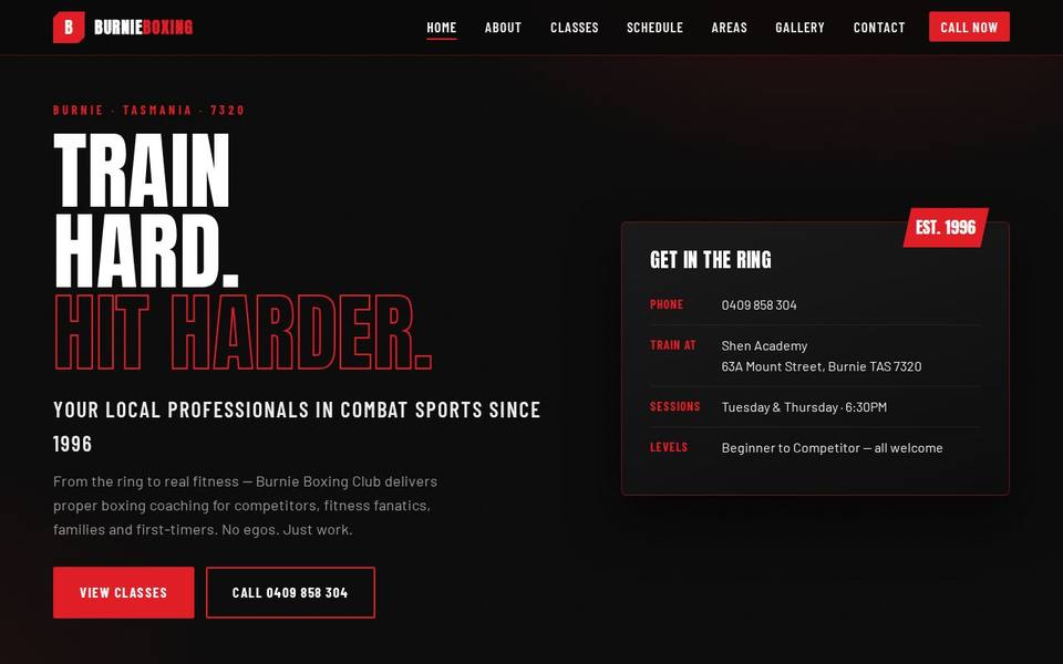 Burnie Boxing Club website