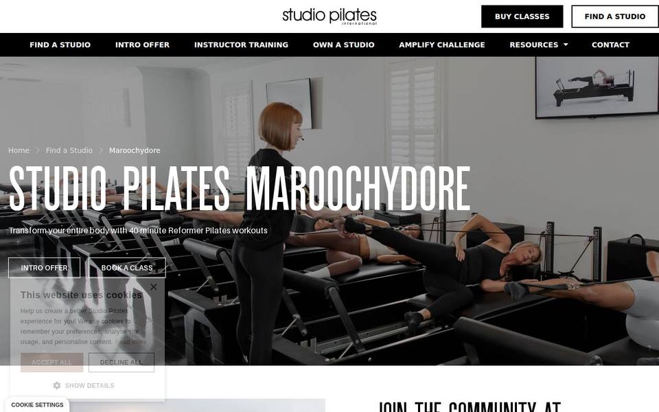 Studio Pilates International Maroochydore website