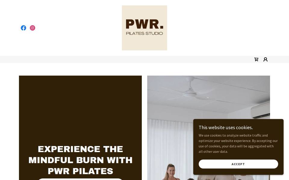 PWR Pilates Studio website