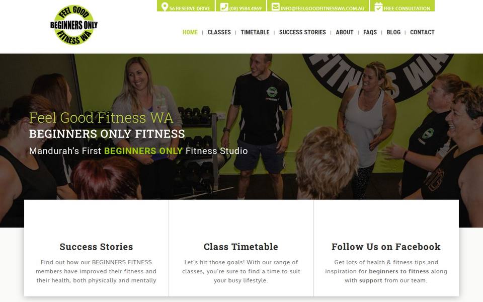 Feel Good Fitness WA website