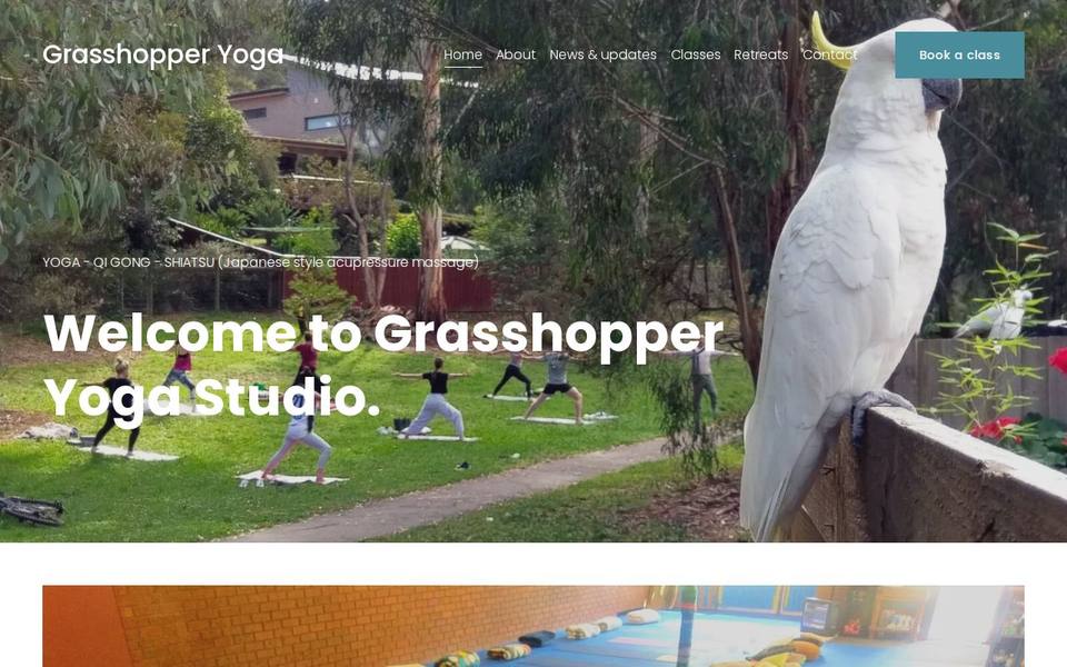 Grasshopper Yoga Studio website
