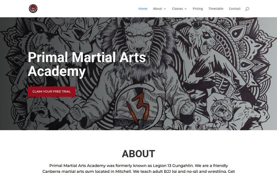 Primal Martial Arts Academy website