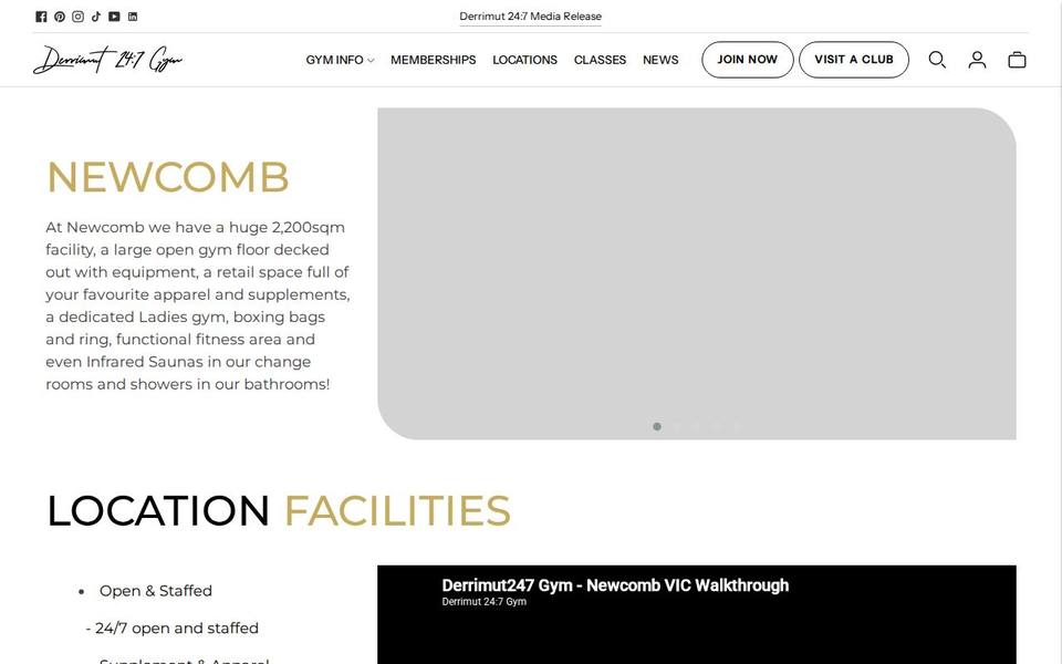 Derrimut 24:7 Gym Newcomb website