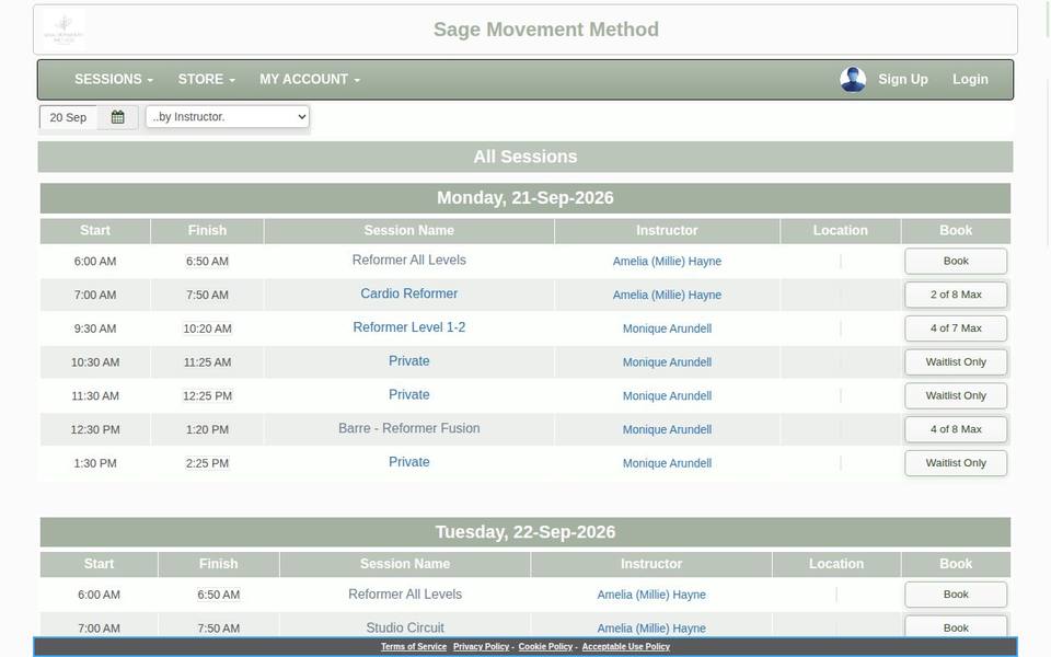 Sage Movement Method - Gosford Pilates website