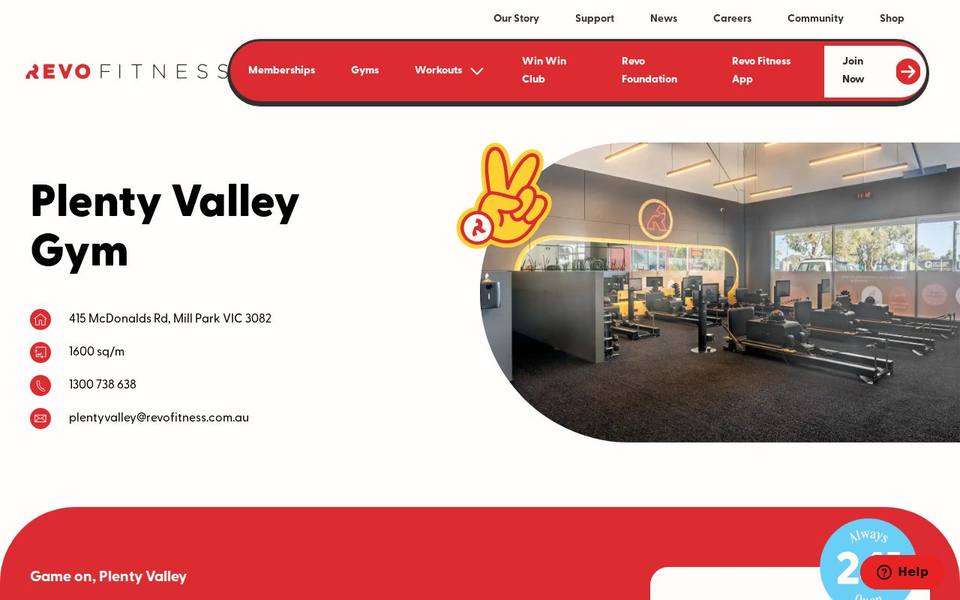 Revo Fitness Plenty Valley website