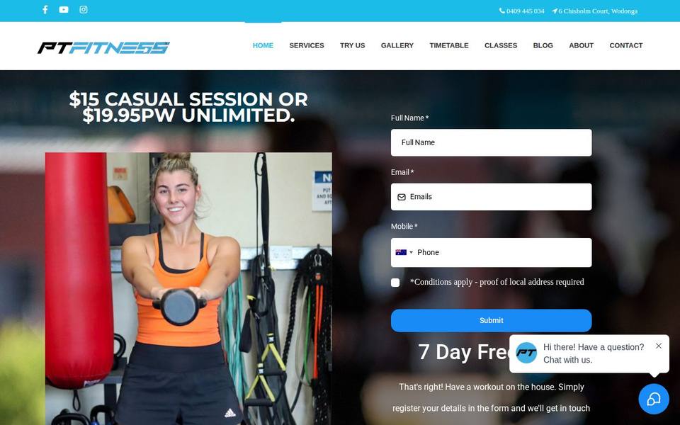 PT Fitness Wodonga website