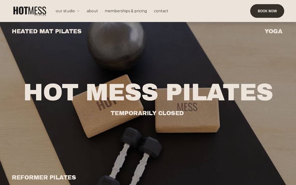 Hot Mess Pilates website