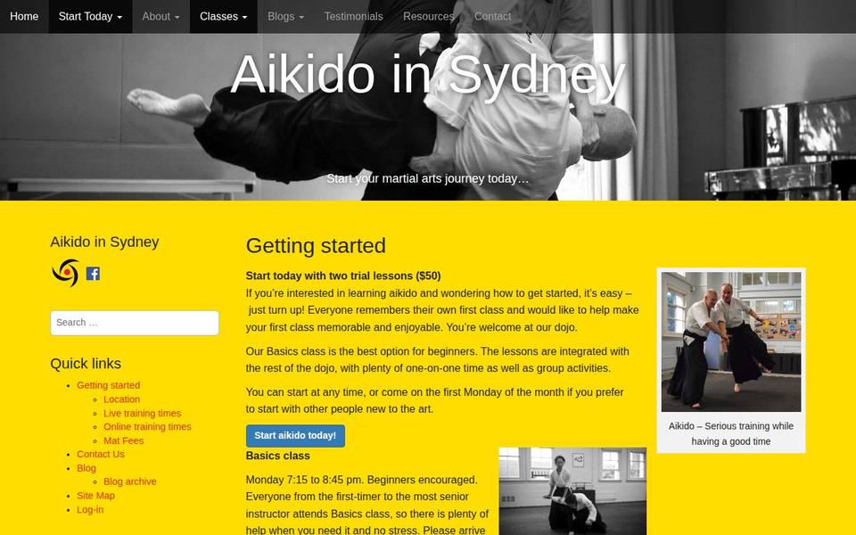 Aikido in Sydney website