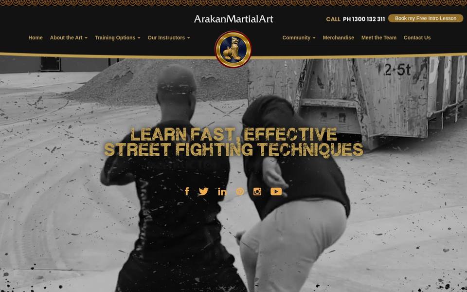 Arakan Martial Art Melbourne website