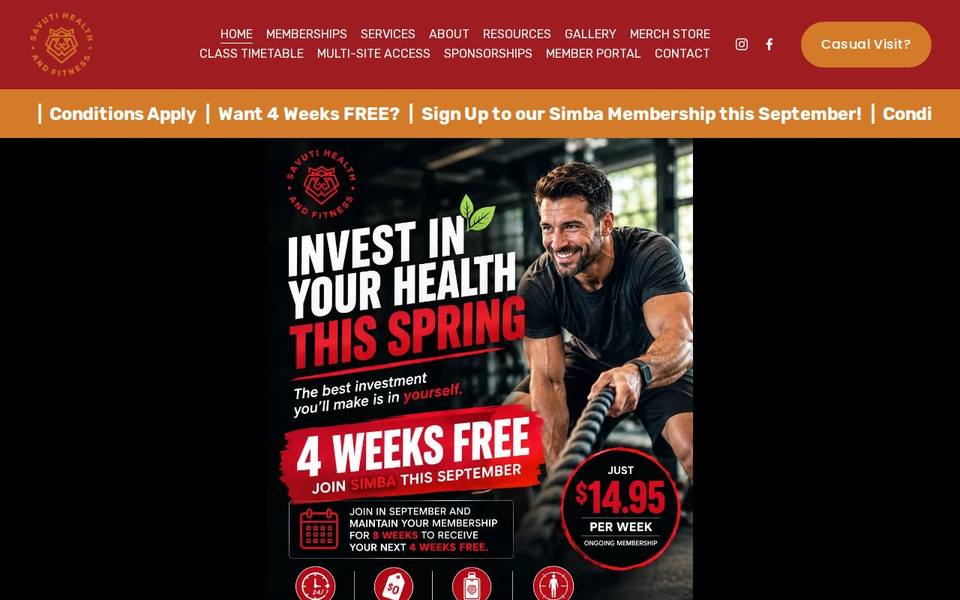 Savuti Health & Fitness website