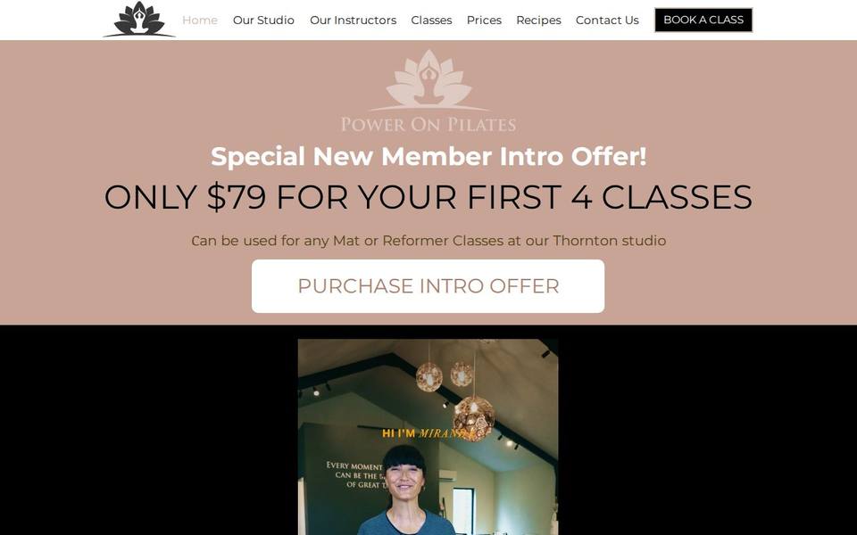 Power On Pilates website