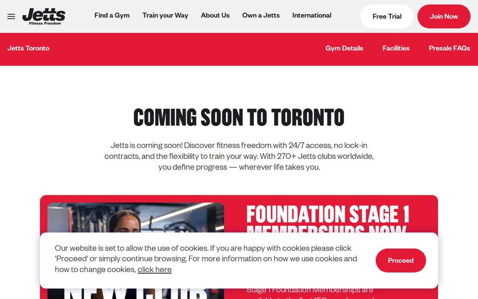 Jetts Toronto website