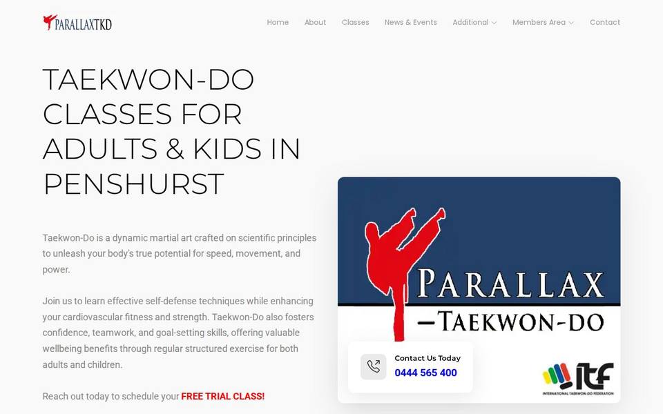 Parallax Taekwon-Do website
