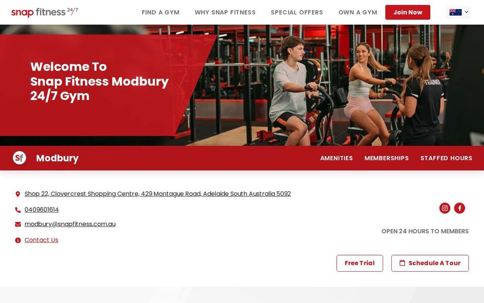 Snap Fitness Modbury website