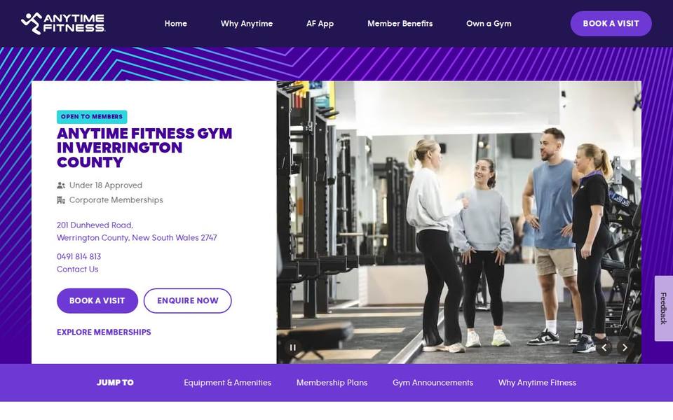 Anytime Fitness Werrington County website