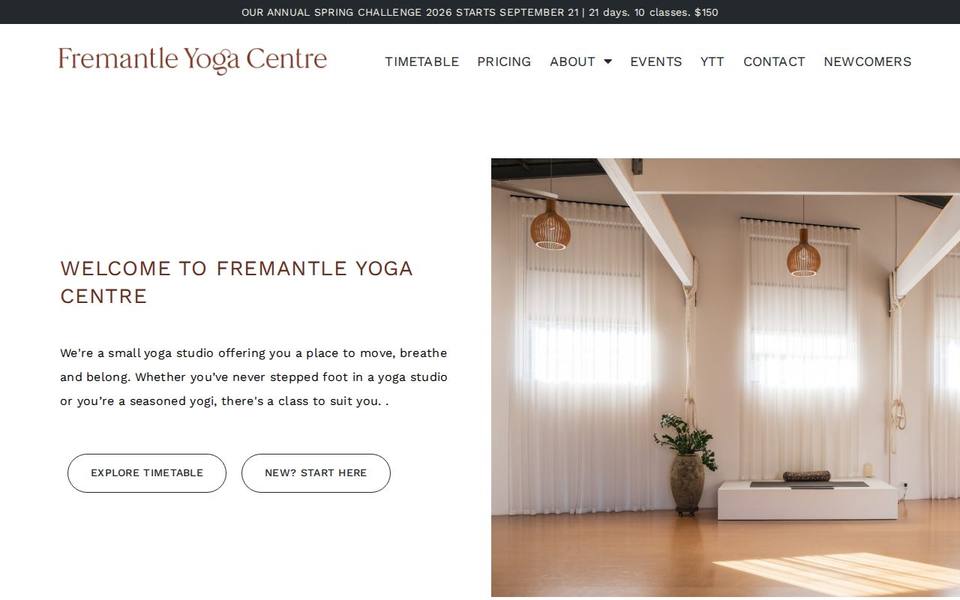 Fremantle Yoga Centre website
