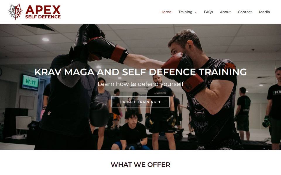 Apex Self Defence website