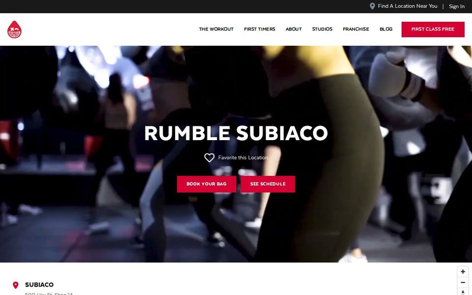 Rumble Boxing Subiaco website