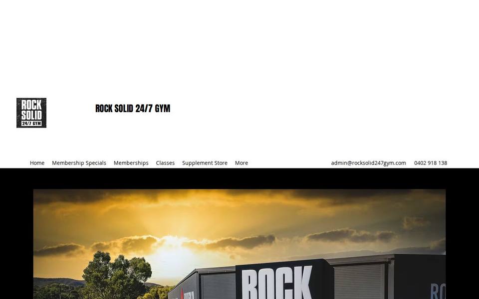 Rock Solid 24/7 Gym website