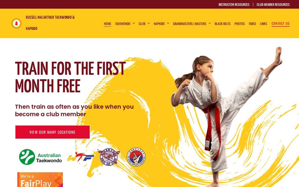 Toowoomba Russell Macarthur Taekwondo website