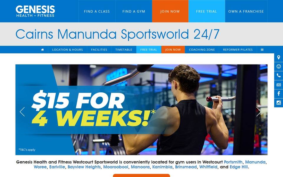 Genesis Health + Fitness Genesis Westcourt Sportsworld - QLD website