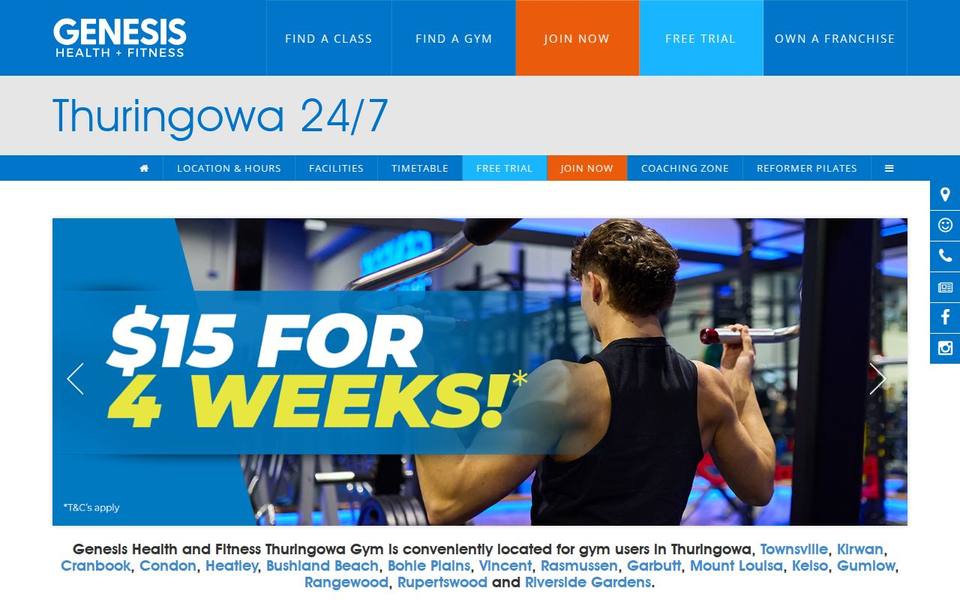 Genesis Health + Fitness Thuringowa - QLD website