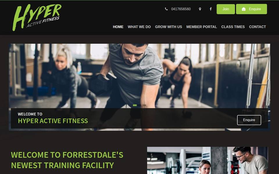 Hyper Active Fitness website