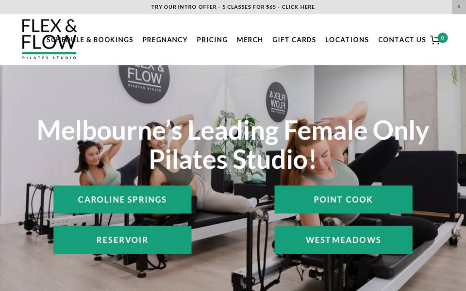 Flex and Flow Pilates Studio website