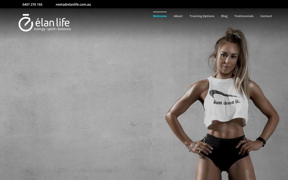 Elan Life Personal Training website
