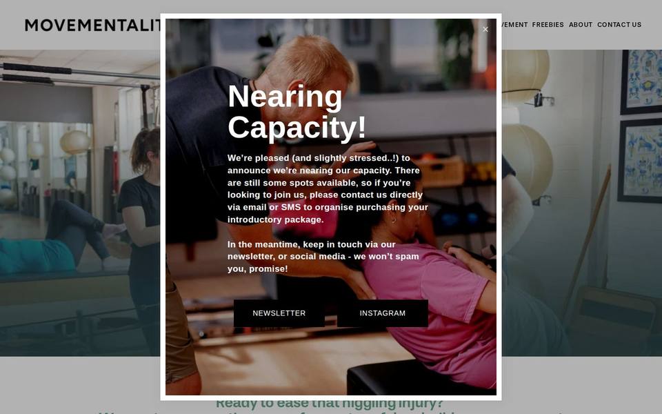 Movementality Pilates website