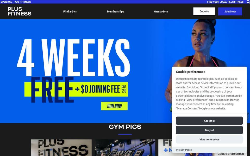 Plus Fitness Mittagong website