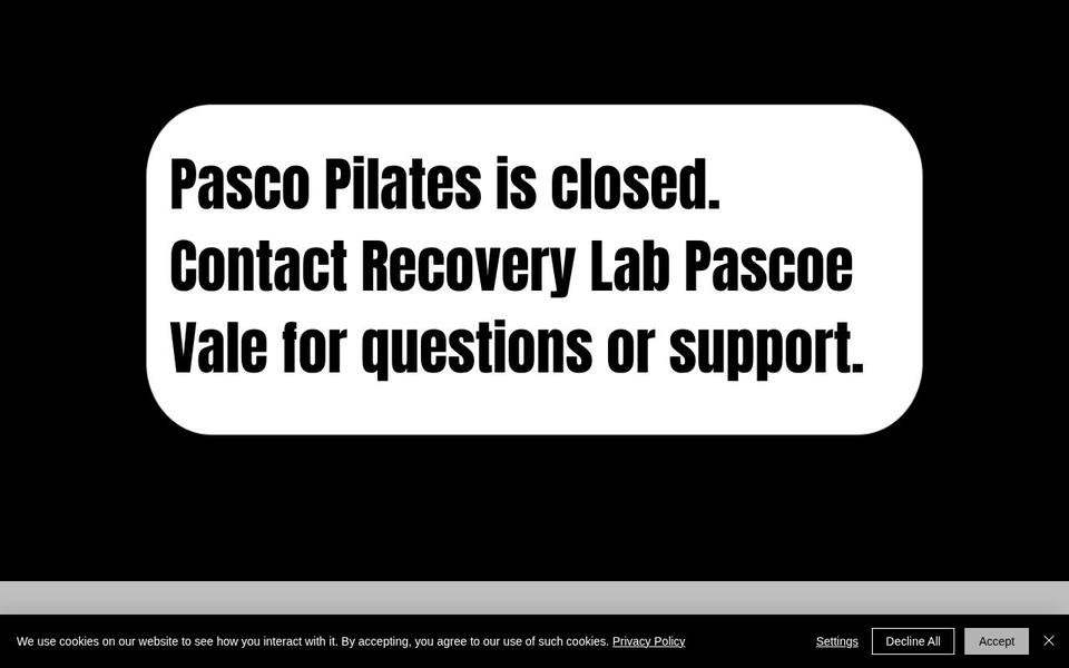Pasco Pilates x Recovery Lab Pascoe Vale website