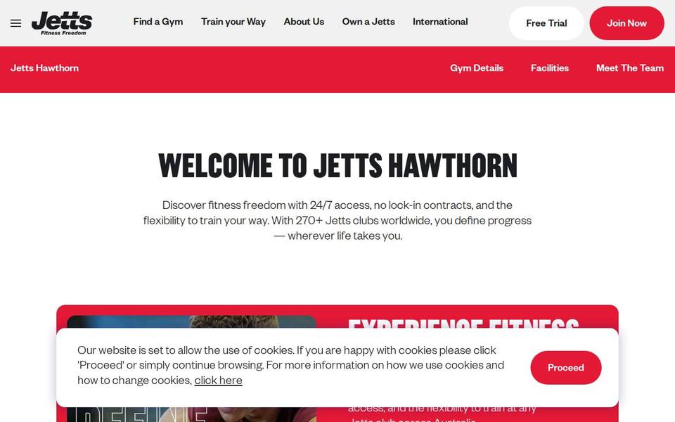 Jetts Hawthorn website