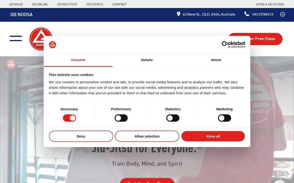 Gracie Barra Noosa website