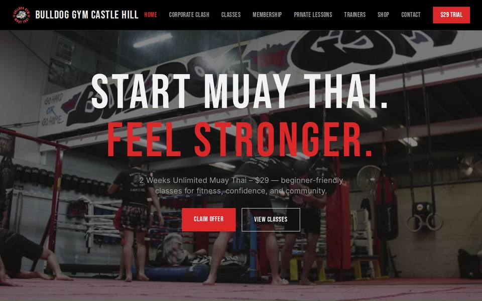 Bulldog Gym Castle Hill website