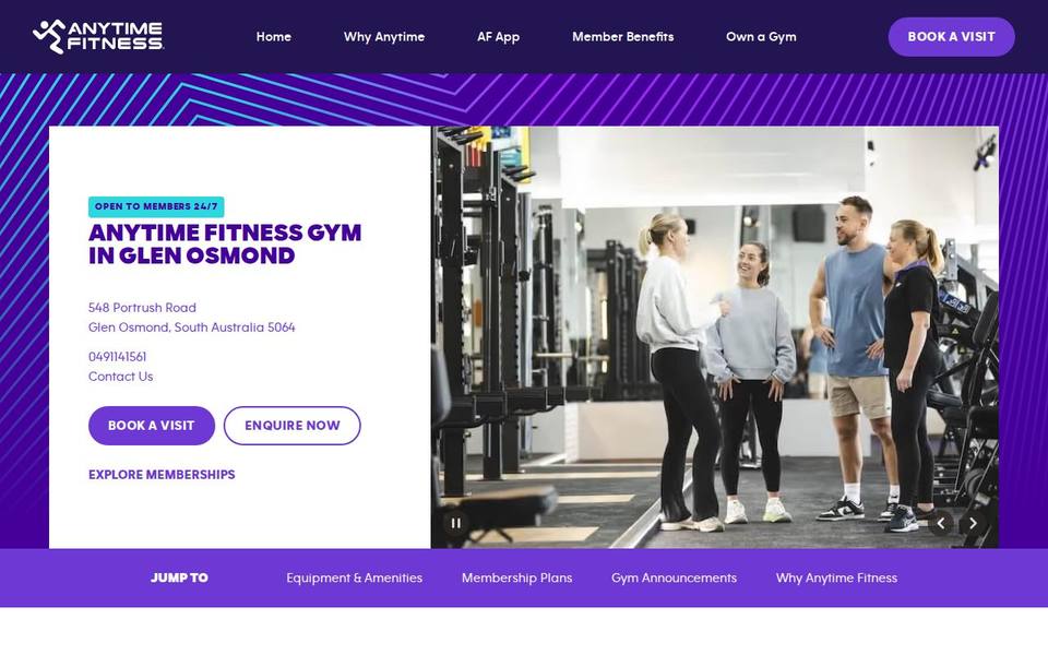 Anytime Fitness Glen Osmond website