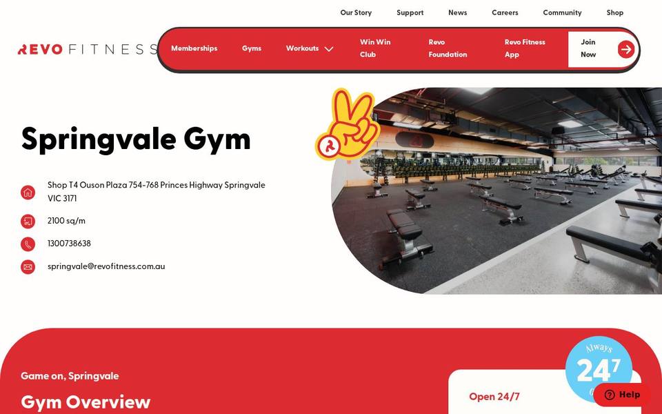 Revo Fitness Springvale website