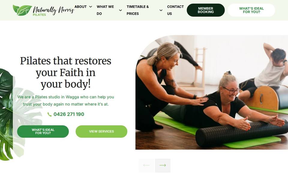 Naturally Norris Pilates website