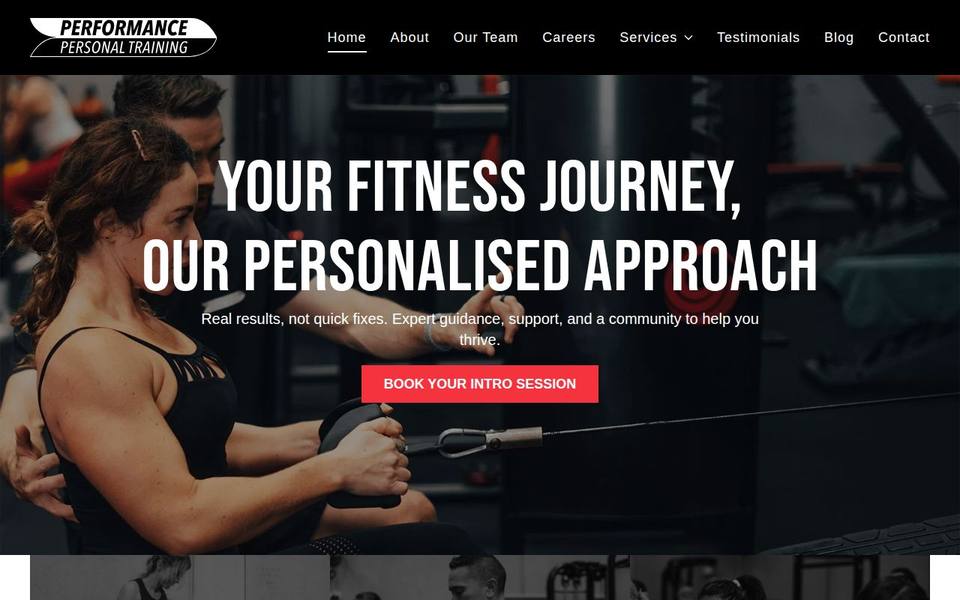 Performance Personal Training website